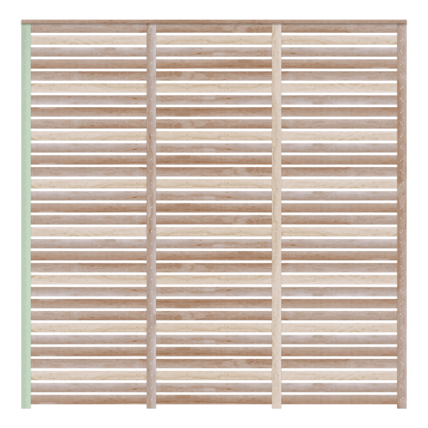 Iroko Narrow Slatted Fence Panel - Image 3