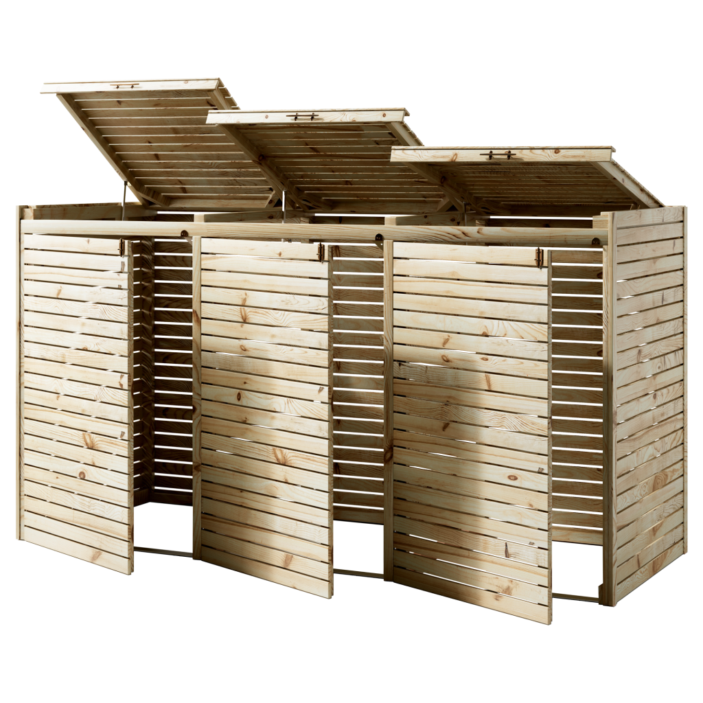 Pine Slatted Bin Store Contemporary Fencing