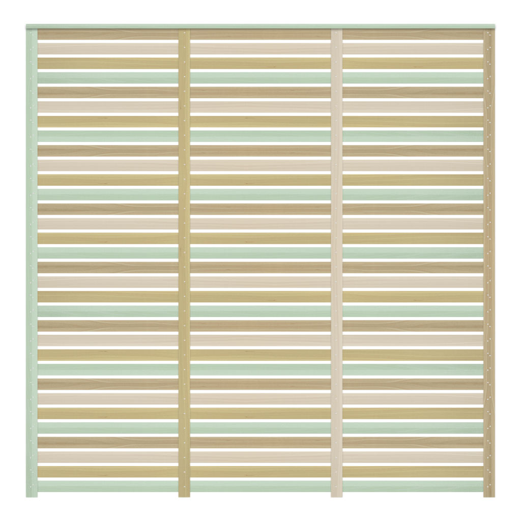 Yellow Cedar Narrow Slatted Fence Panel - Contemporary Fencing