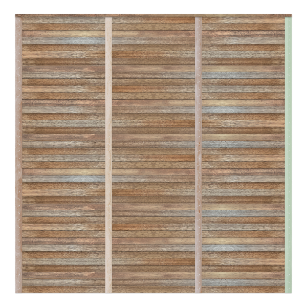 Rear view of the narrow solid Iroko fence panel.